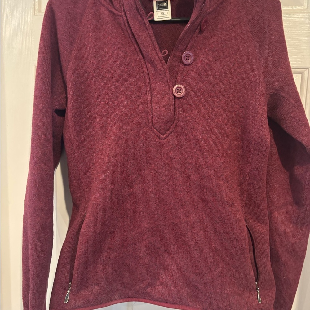The North Face Women's Burgundy Hooded Sweater - Picture 1 of 4